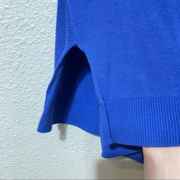 Trouvé Blue Crew Neck Lightweight Pullover Sweater S Cotton Modal Blend Longline - Picture 6 of 7